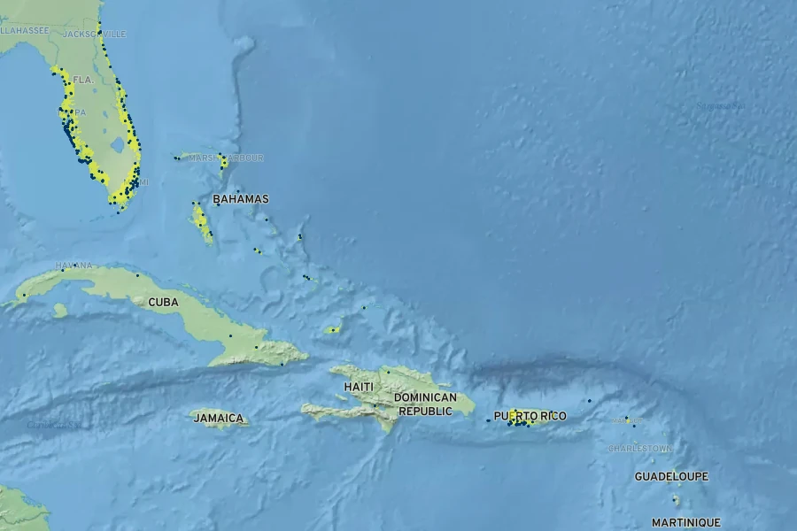 Forestiera segregata Native Range