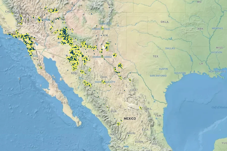 Fraxinus velutina Native Range