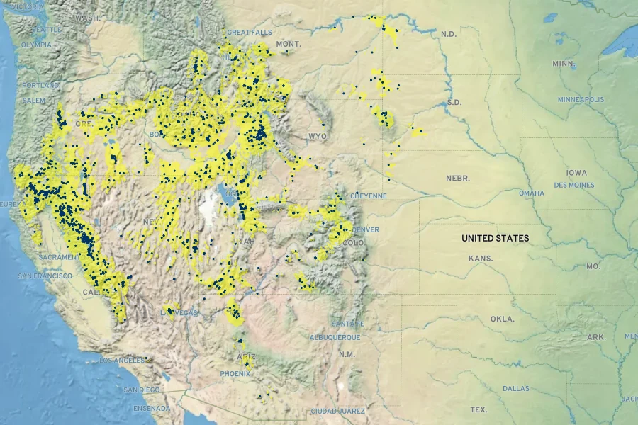 Fritillaria atropurpurea Native Range