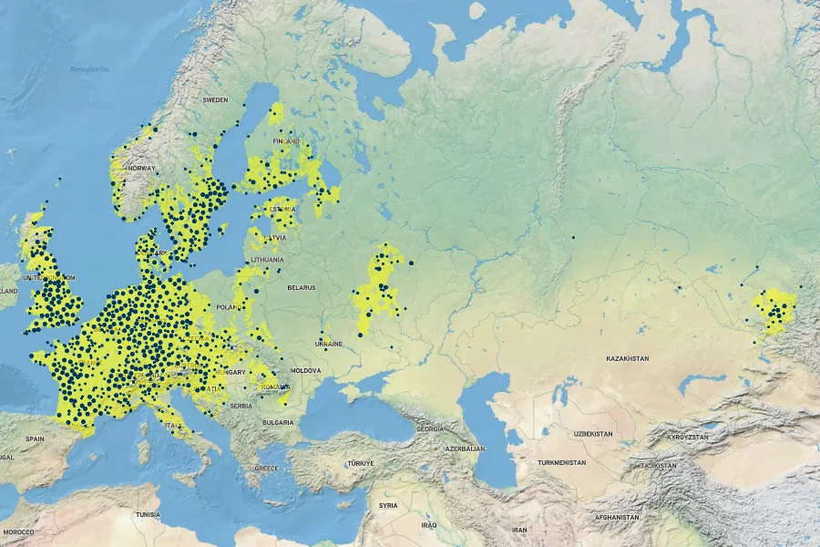 Fritillaria meleagris Native Range