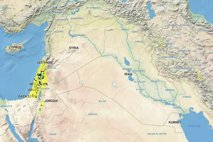 Fritillaria persica Native Range