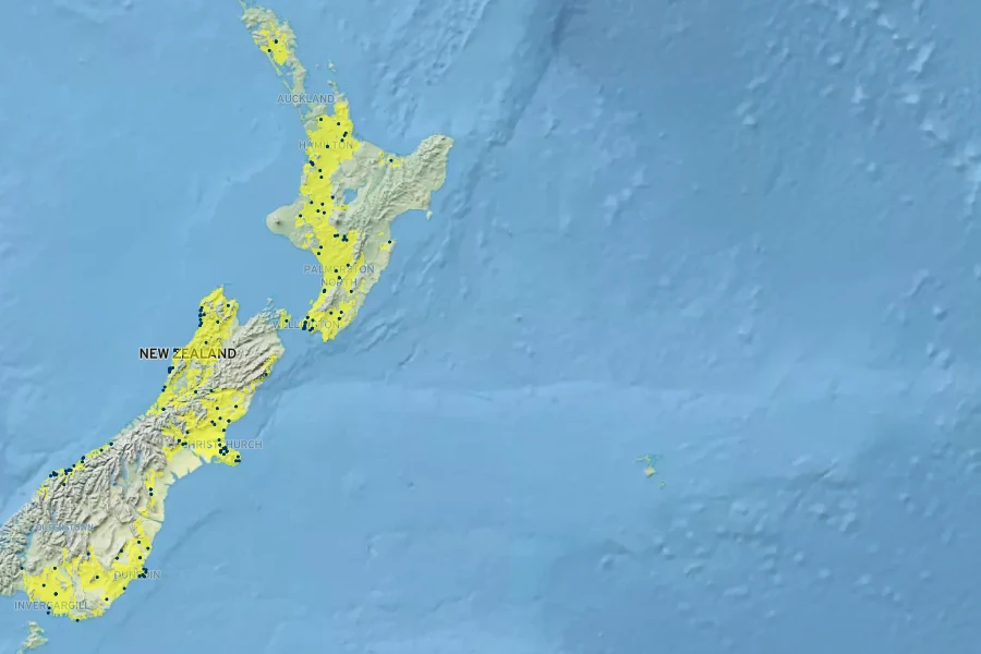 Fuchsia perscandens Native Range