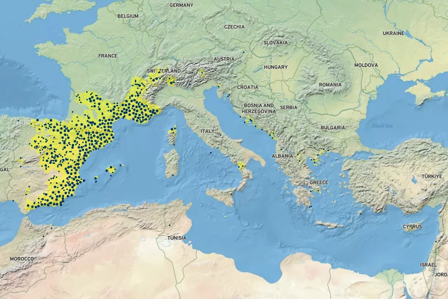 Fumana ericoides Native Range