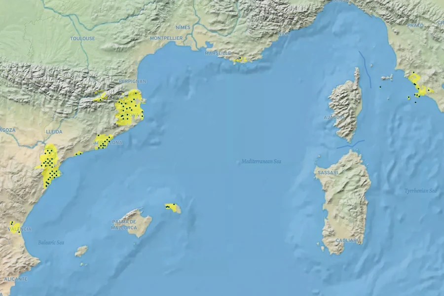 Fumaria barnolae subsp. barnolae Native Range