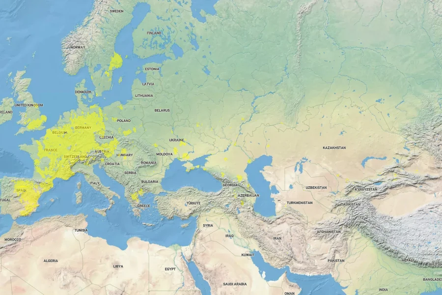 Fumaria vaillantii Native Range