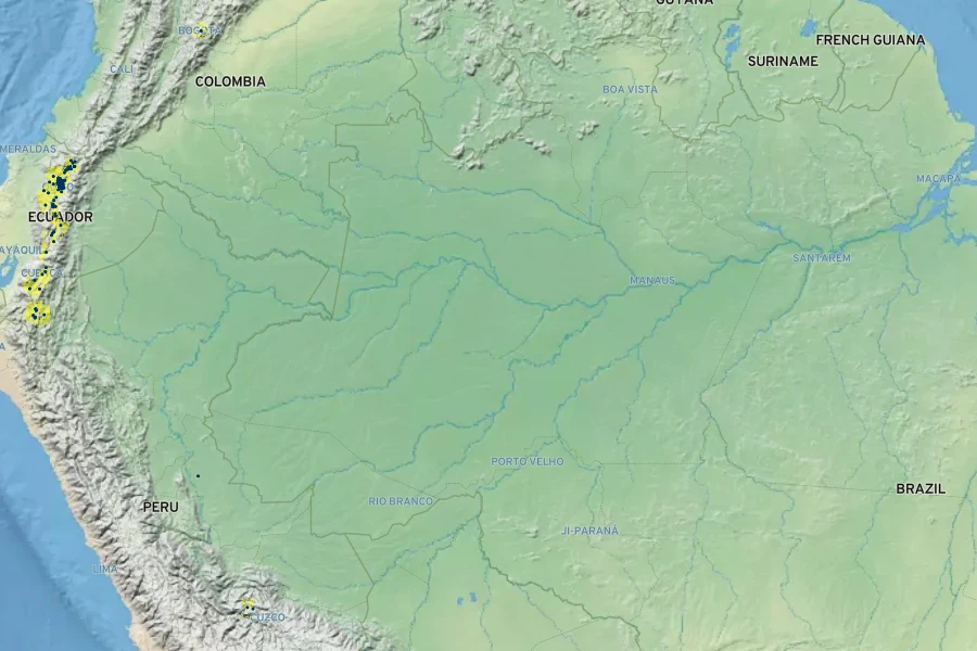 Furcraea andina Native Range