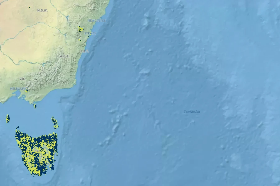 Gahnia grandis Native Range