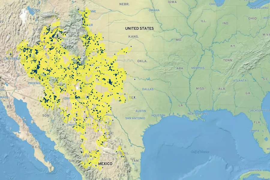 Gaillardia pinnatifida Native Range