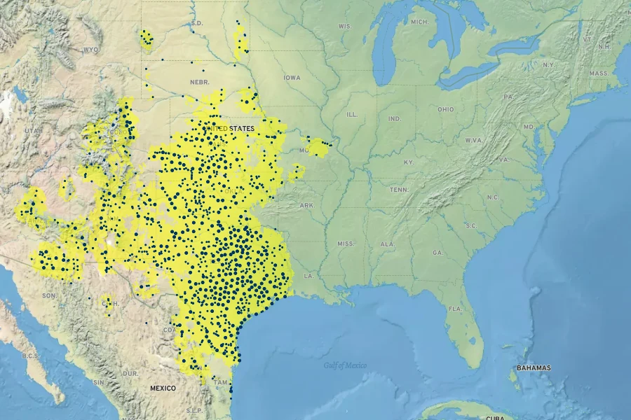 Gaillardia pulchella Native Range