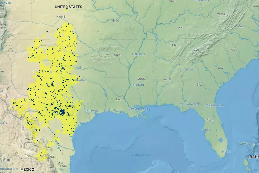 Gaillardia suavis Native Range