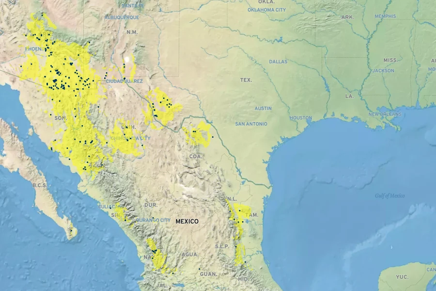 Galactia wrightii Native Range