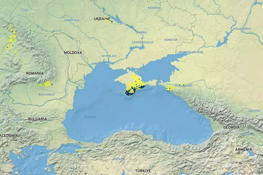 Galanthus plicatus Native Range