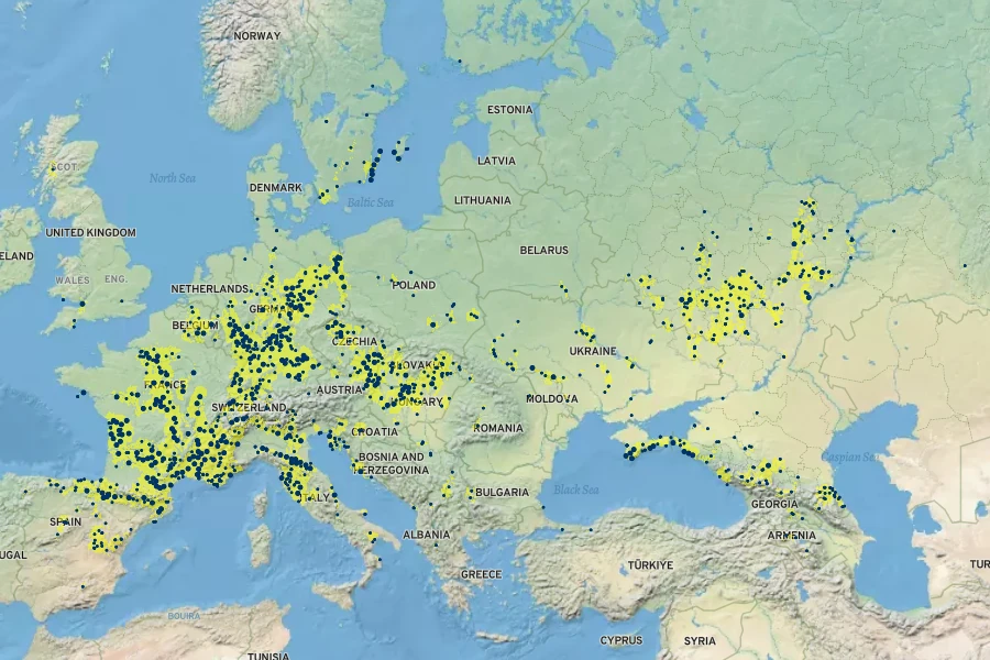Galatella linosyris Native Range