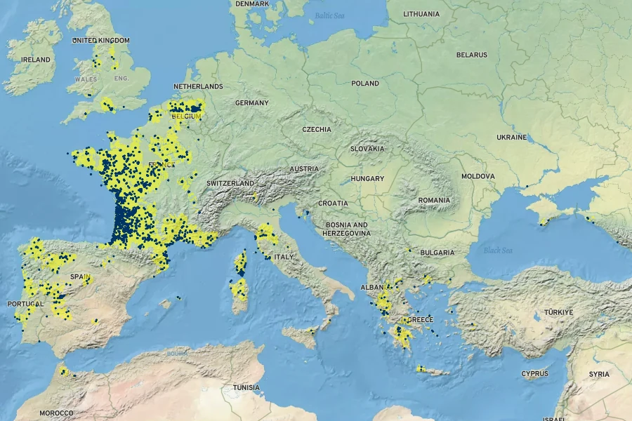 Galium debile Native Range