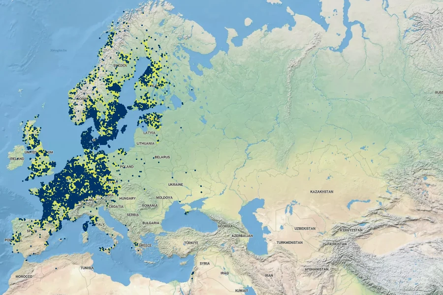 Galium elongatum Native Range