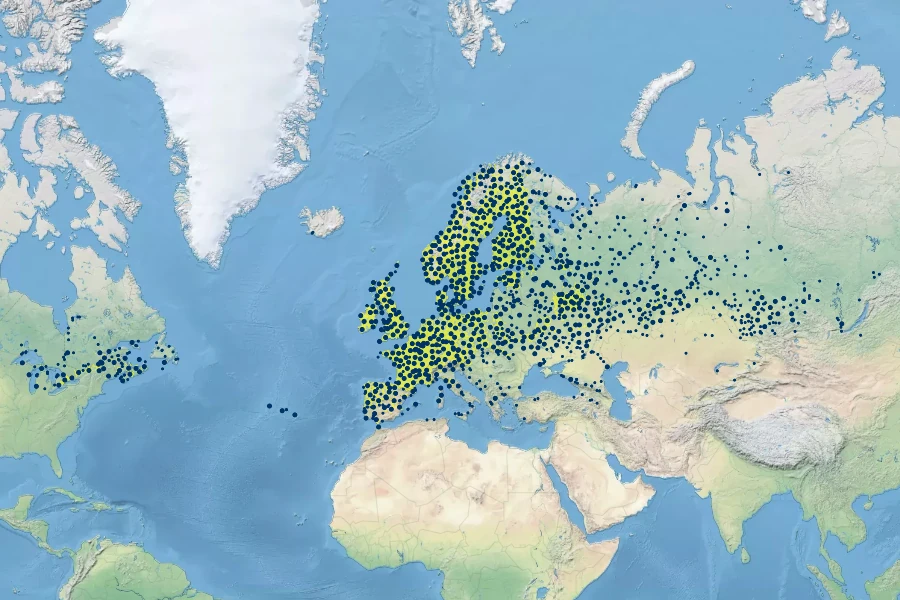 Galium palustre Native Range