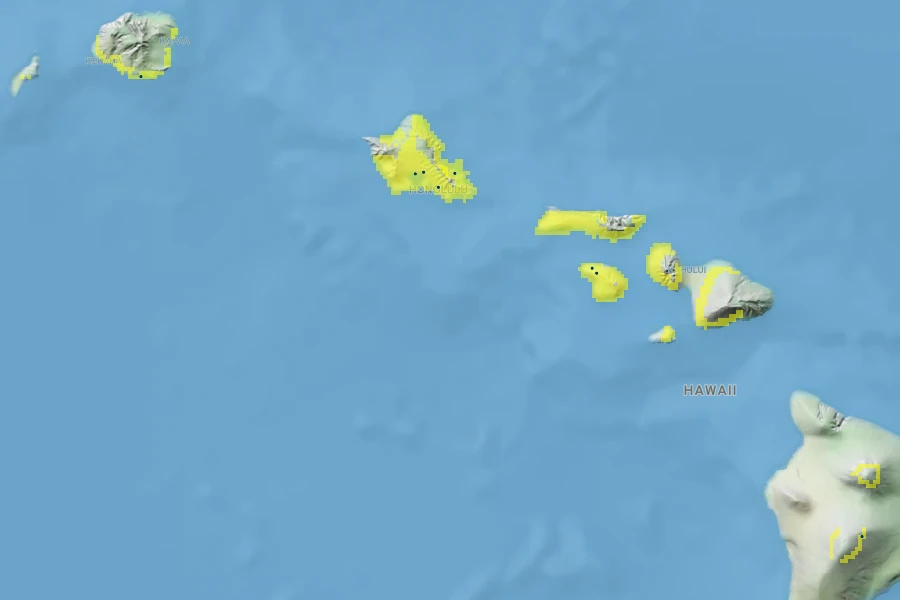 Gardenia brighamii Native Range