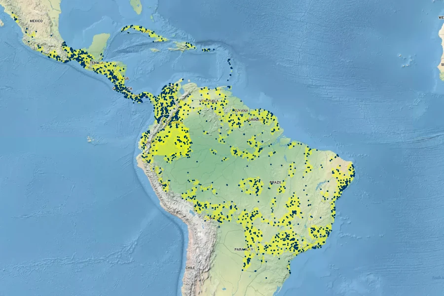 Genipa americana Native Range