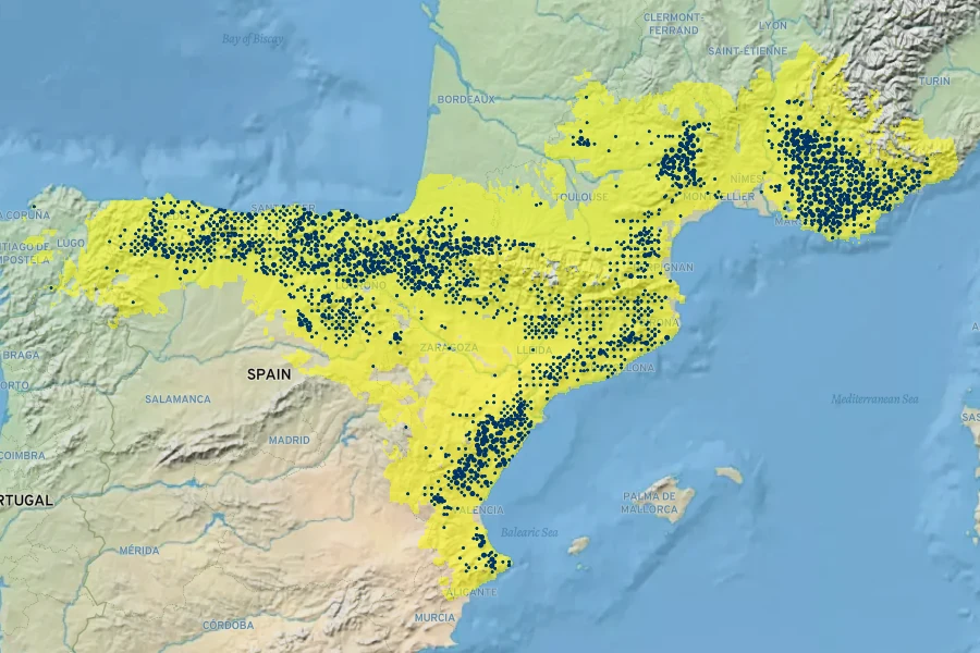 Genista hispanica Native Range