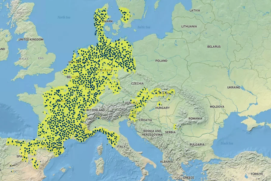 Genista pilosa Native Range