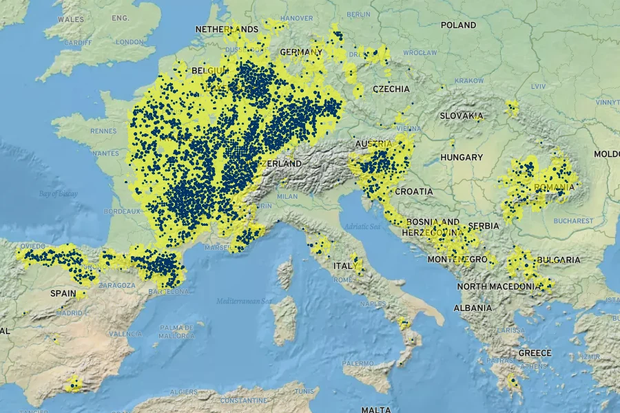 Genista sagittalis Native Range