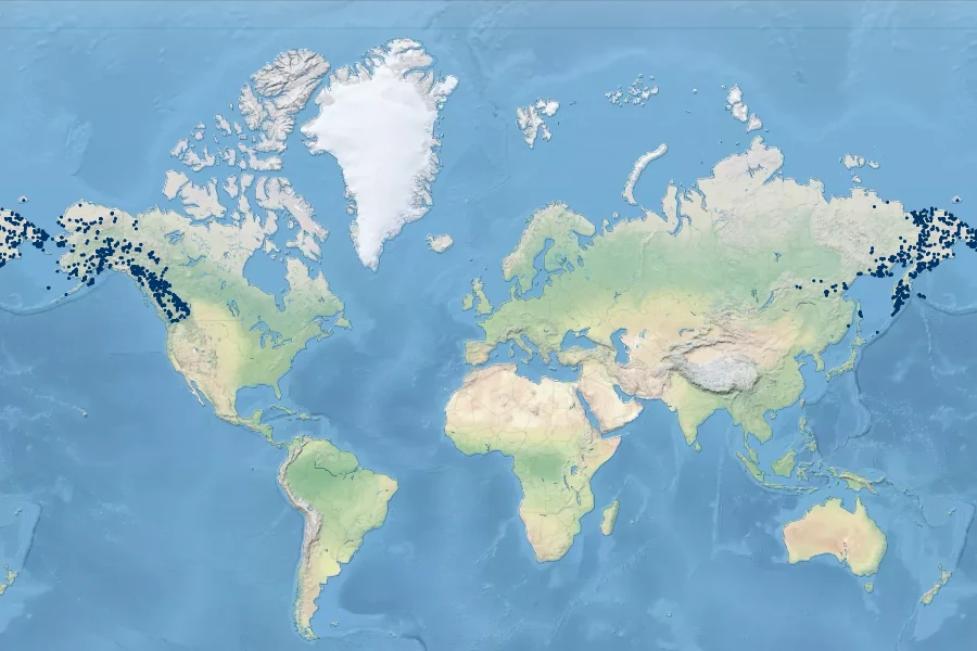 Gentiana glauca Native Range