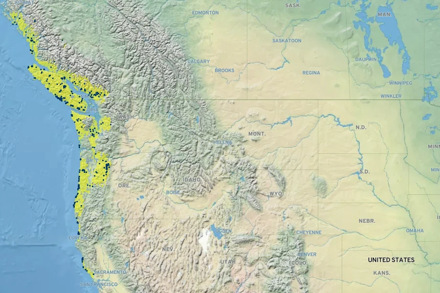 Gentiana sceptrum Native Range