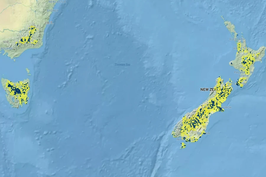Geranium brevicaule Native Range