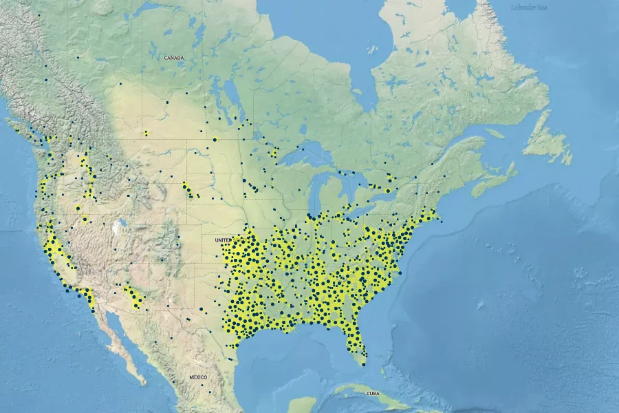Geranium carolinianum Native Range
