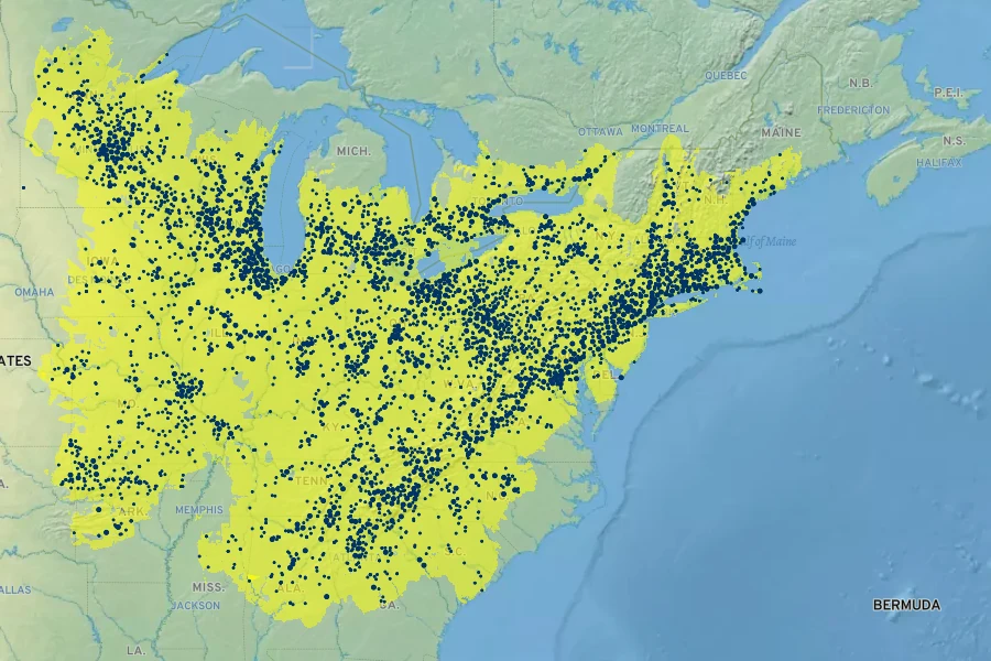 Geranium maculatum Native Range
