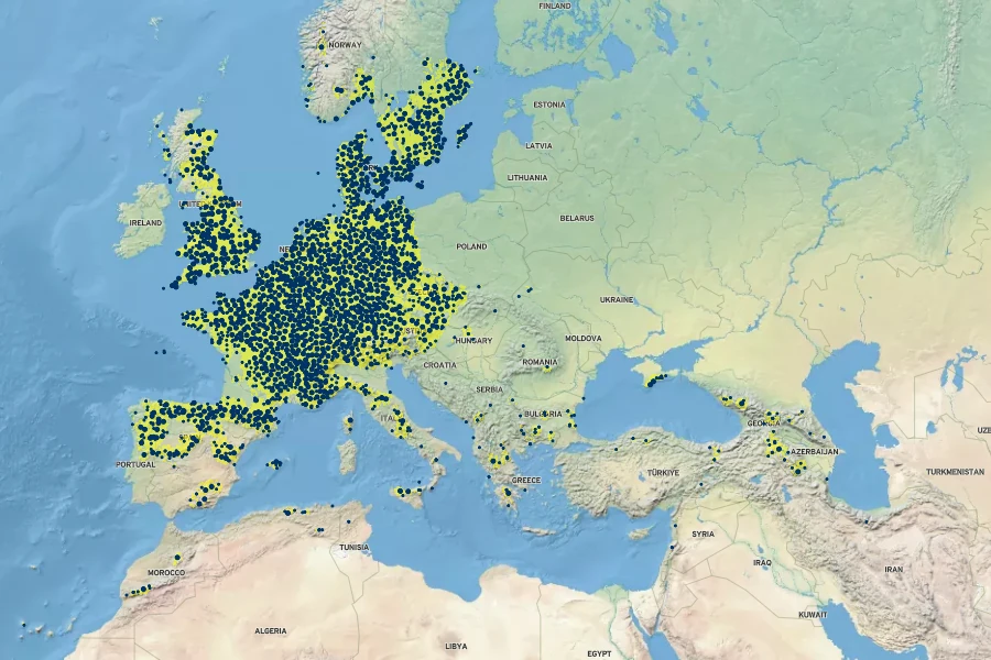 Geranium pyrenaicum Native Range