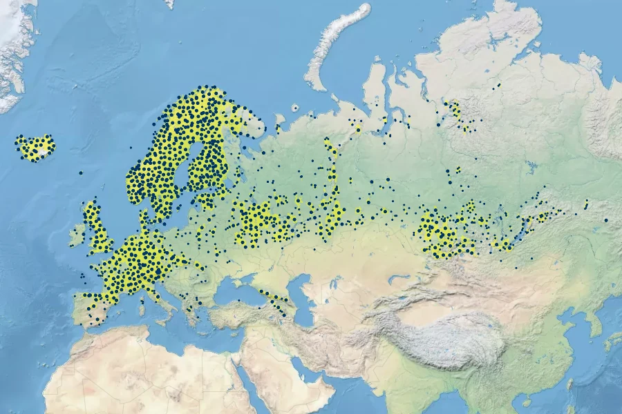 Geranium sylvaticum Native Range