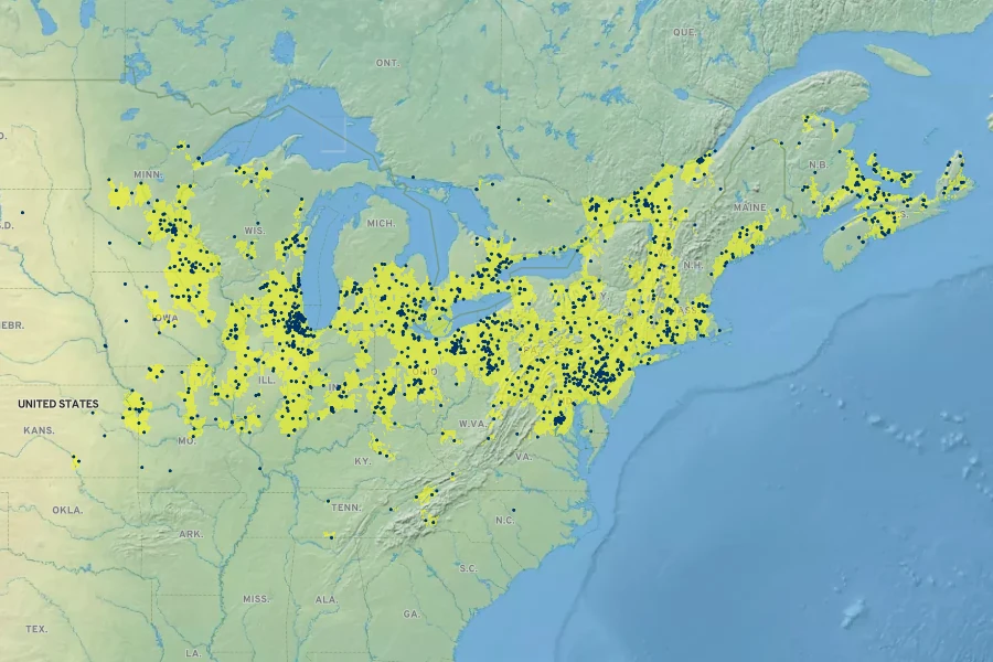 Geum laciniatum Native Range