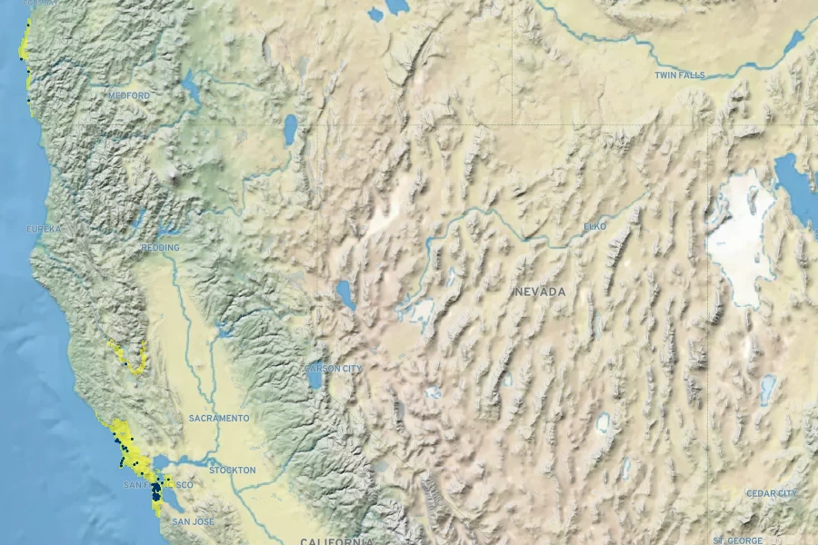 Gilia capitata subsp. chamissonis Native Range