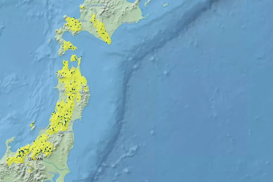 Glaucidium palmatum Native Range