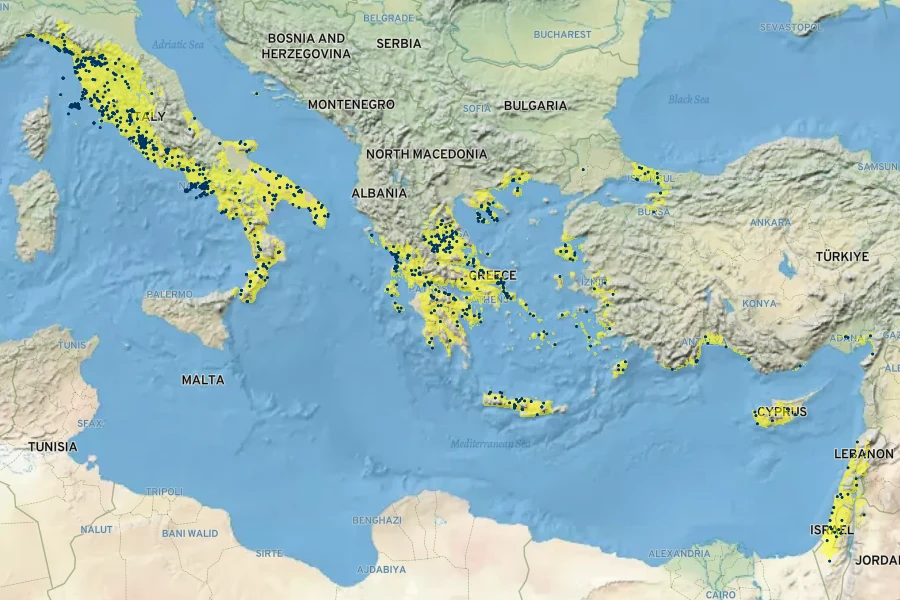 Glebionis segetum Native Range