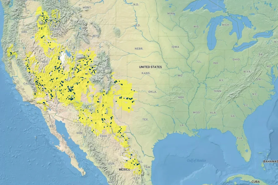 Glossopetalon spinescens Native Range