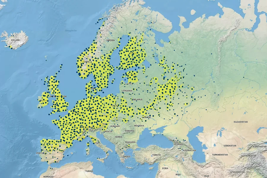 Glyceria fluitans Native Range