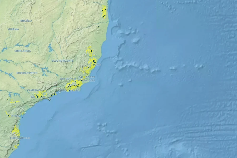 Goeppertia zebrina Native Range