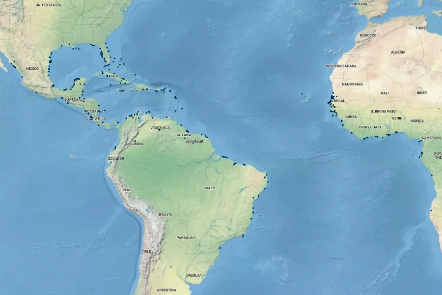 Gomphrena vermicularis Native Range