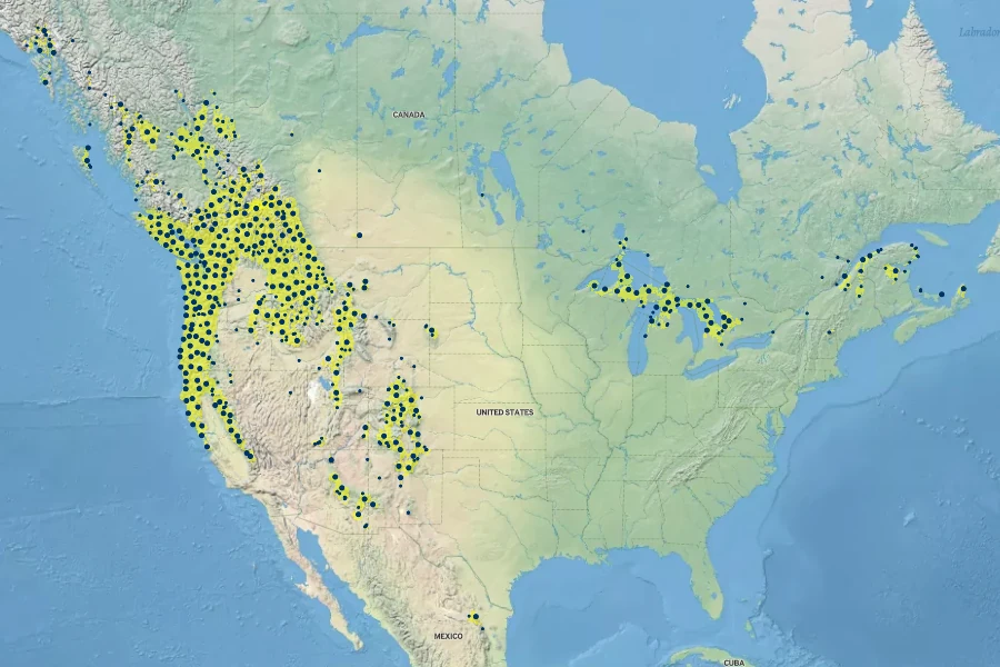 Goodyera oblongifolia Native Range