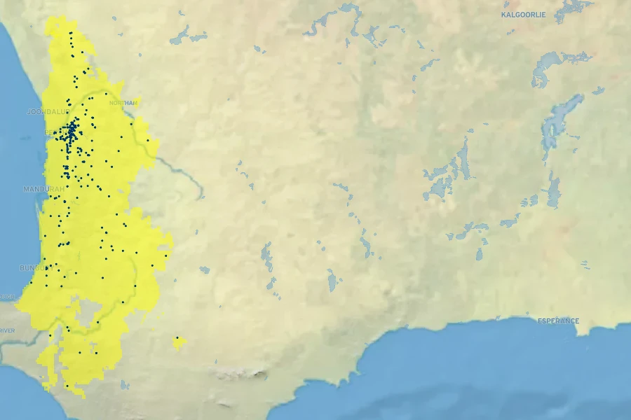 Grevillea bipinnatifida Native Range