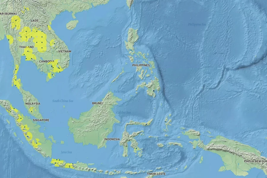 Grona styracifolia Native Range