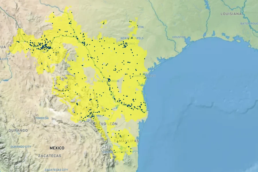 Guaiacum angustifolium Native Range