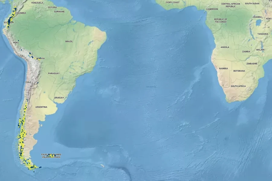 Gunnera magellanica Native Range