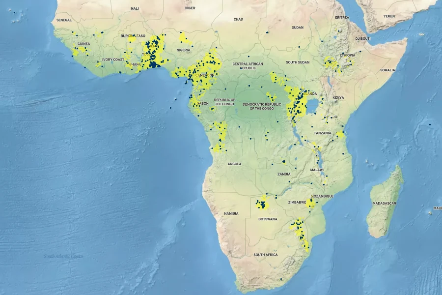 Gymnanthemum amygdalinum Native Range