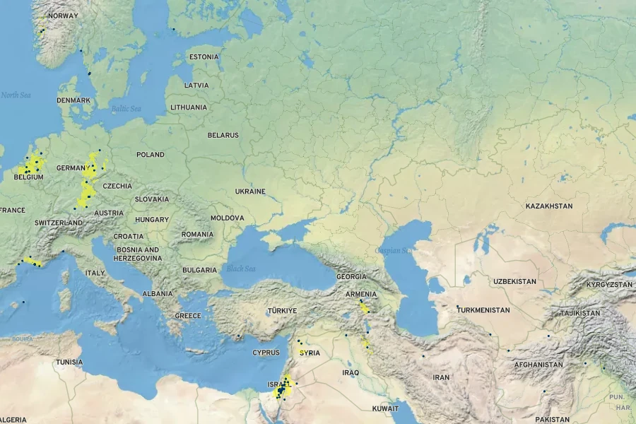 Gypsophila pilosa Native Range