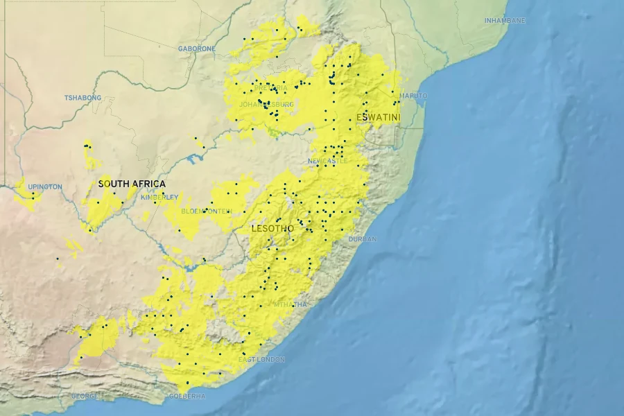 Haemanthus humilis Native Range