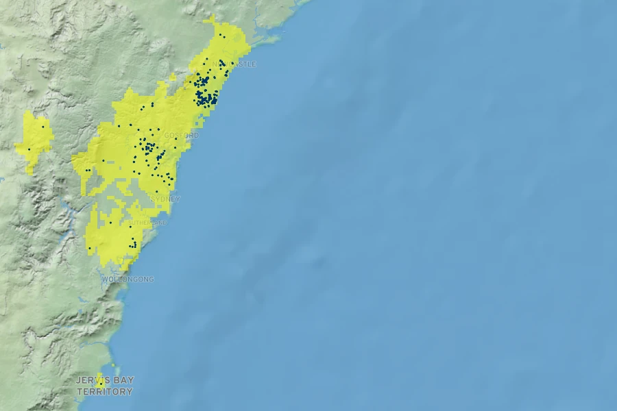 Hakea bakeriana Native Range