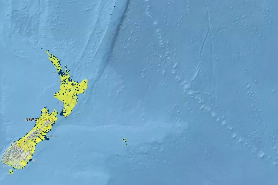 Haloragis erecta Native Range